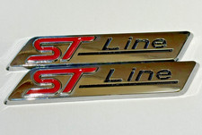 x2 Ford ST Line wing/fender/Boot Badges in Chrome For Focus Kuga Puma Fiesta etc