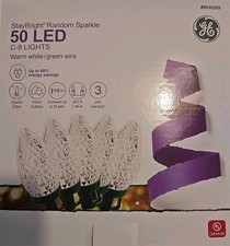 GE StayBright 50-Count 24.5-ft Random Sparkle Warm White Christmas String Lights