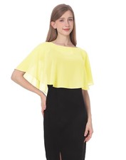 Wedding Capes Bridal Capelet Chiffon Lace Shrug Shawls and Wraps for Evening ...