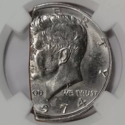 1974 NGC MS65 Huge 35% Straight Clip Kennedy Half Dollar Mint Error Super Rare