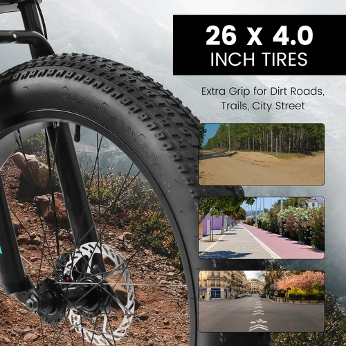 26" Mountain Bike,Full-Suspension 21 Speeds w/Disc-Brake MTB Bicycle, Fat Tire - Picture 18 of 42