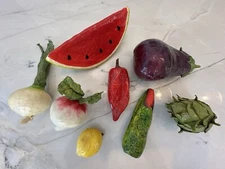Paper Mache’ Fruits And Vegetables 