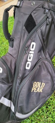 Ogio Gold Peak Vision 2.0 Golf Stand Bag Black Silver 8 Way Pre-owned Good Cond - Picture 3 of 11