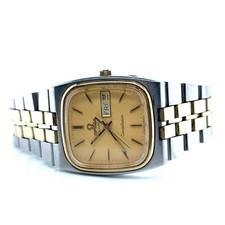 Orologio Vintage OMEGA Raro Uomo Constellation Quarzo Oro 2 Toni DayDate Cal.1345