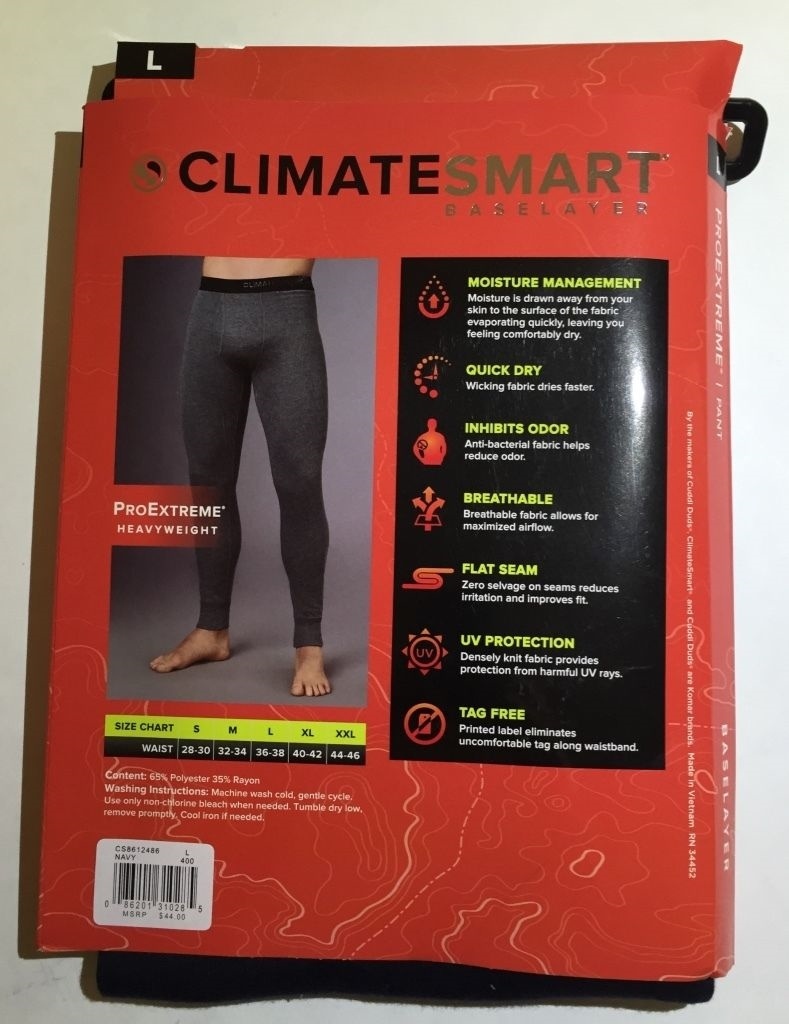 MEN'S CLIMATESMART PRO EXTREME HEAVYWEIGHT BASE LAYER PANT - XXL - $44 ...