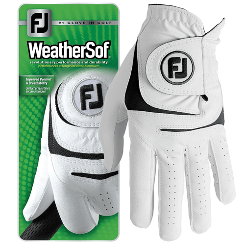 FOOTJOY WEATHERSOF MENS ALL WEATHER GOLF GLOVE / ALL SIZES / MULTIBUY / WHITE - Picture 1 of 3