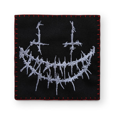 Crossed Eyes Smiling Creepy Face Cyberpunk Patch, Crust Punk Patch Sew On