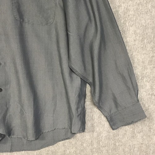 Haggar Shirt Mens XL Gray Pockets Micro Check Business Dress Button Long Sleeve - Picture 5 of 15