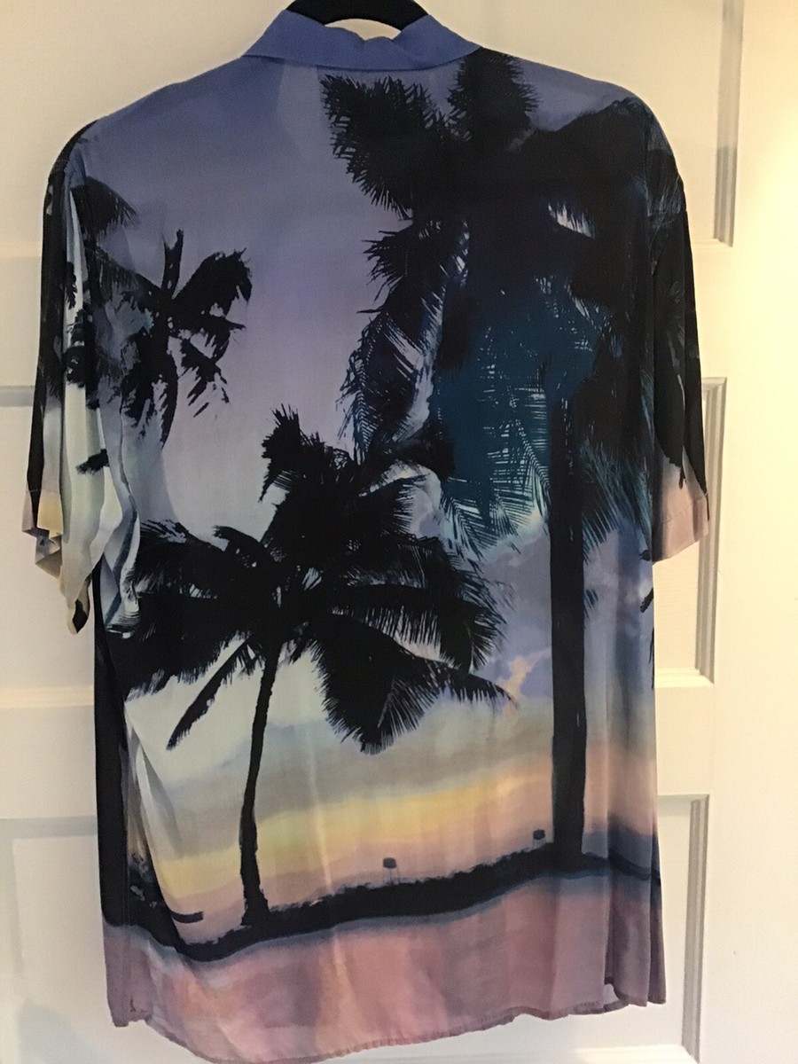 専用【schott】Palm tree shirt +【zara】shirt LARGE 42” Zara Palm Trees Button Front Short Sleeve Shirt