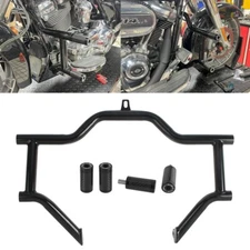 Front Highway 2 Step Crash Bar Cage Engine Guard For Harley FLHT FLHX FLTR FLHR