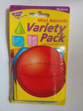School Supplies: 36 Precut 3-D Shapes  6 Designs  Sphere, Cube, Pyramid  NEW