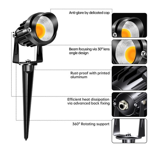 9W Low Voltage Landspcape Lights With Connectors 12V AC/DC LED Landspcape Lig... - 第 4/7 張圖片