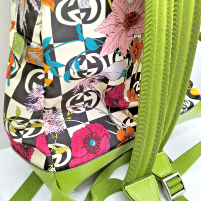 GUCCI x The North Face Floral Multicolor Green Nylon Leather  display picture 1