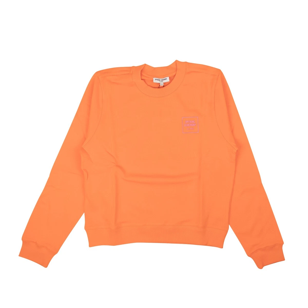 NWT OPENING CEREMONY Clementine Orange Mini Box Logo Sweatshirt