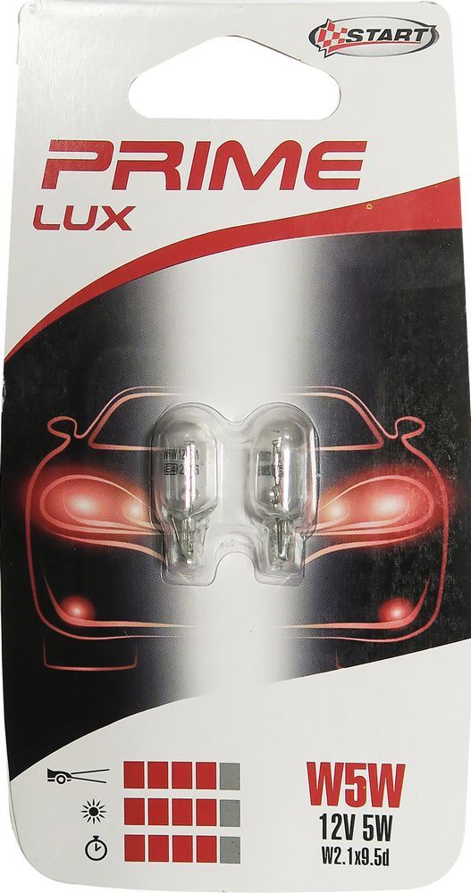 W5W Coppia di lampadine in vetro per luci auto 12V 5WW W2, 1x9, 5d START