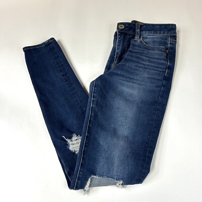 American Eagle Women s Jeans 4 LONG Hi Rise Jegging Dark Wash Blue Stretch #1900