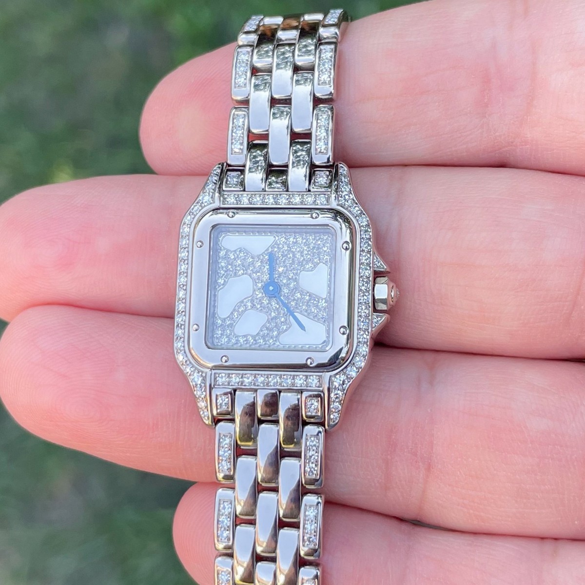 Cartier Panthere 1660 Quartz Lady 22mm factory Diamond settings | eBay
