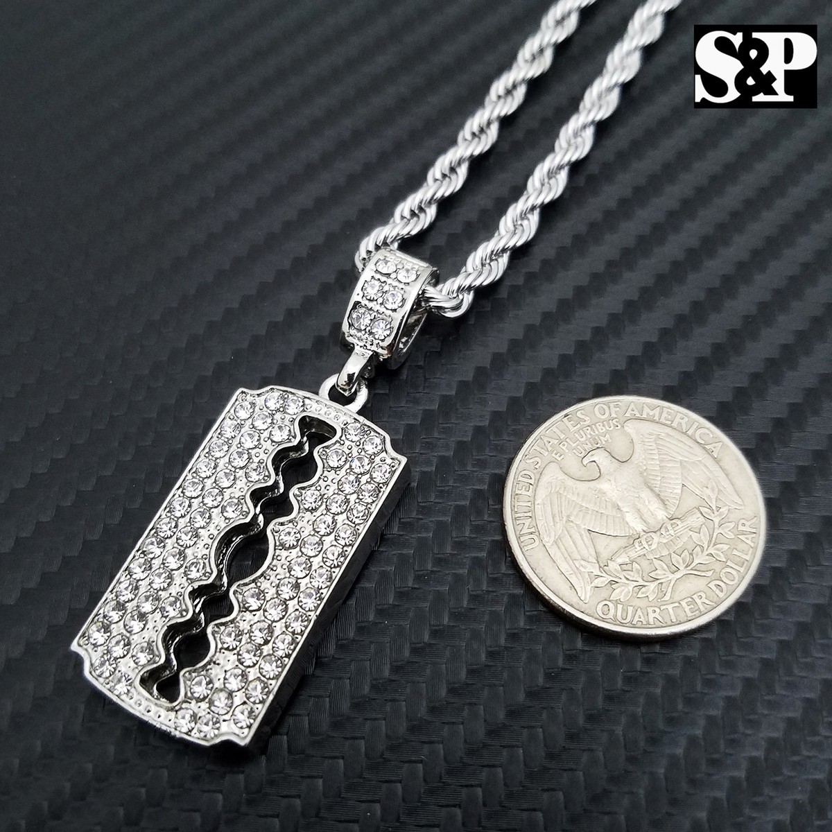 Razor Blade Necklace w/ Diamonds — Established Jewelry