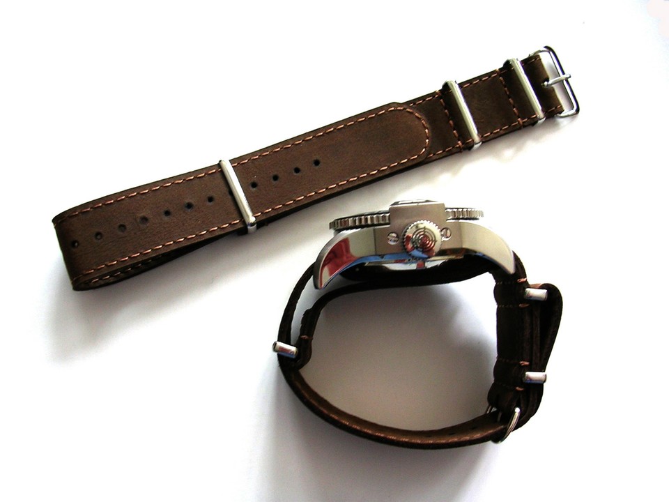 Cinturino Nato Pelle Cinturino Nato In Pelle Marrone Oleata Per