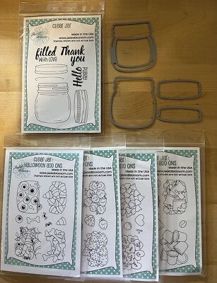 Clear Jar Stamp And Dies Plus Add Ons Fruit Coffee Candy Halloween