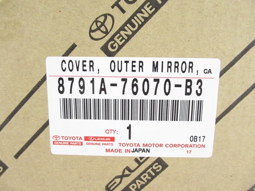 Genuine OEM Lexus 8791A-76070-B3 Passenger Outer Mirror Cover (1J4 Silver)