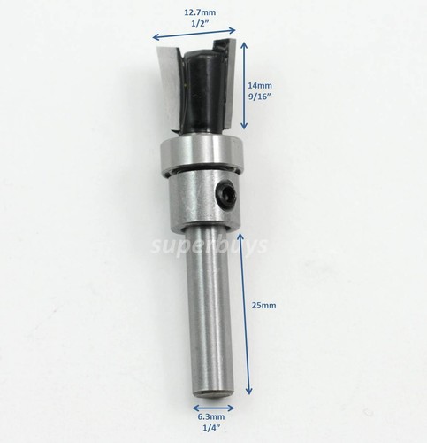 Bearing 12.7mm Dovetail Joint Mill Milling Router Wood Corner Drill Bit Jig Tool - Picture 2 of 5