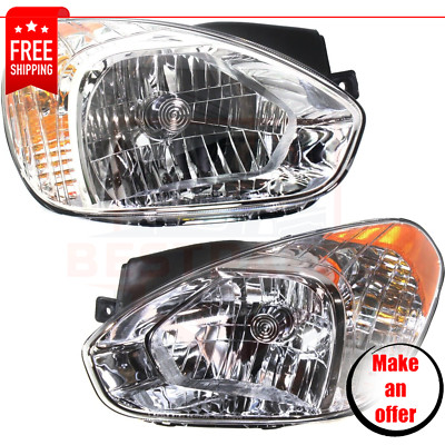 Headlights HY2502144 HY2503144 Set of 2 pc for 2007-2011 Hyundai Accent