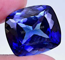 31.60 Ct Natural Royal Blue Sapphire Cushion FL Certified Stunning Gemstone