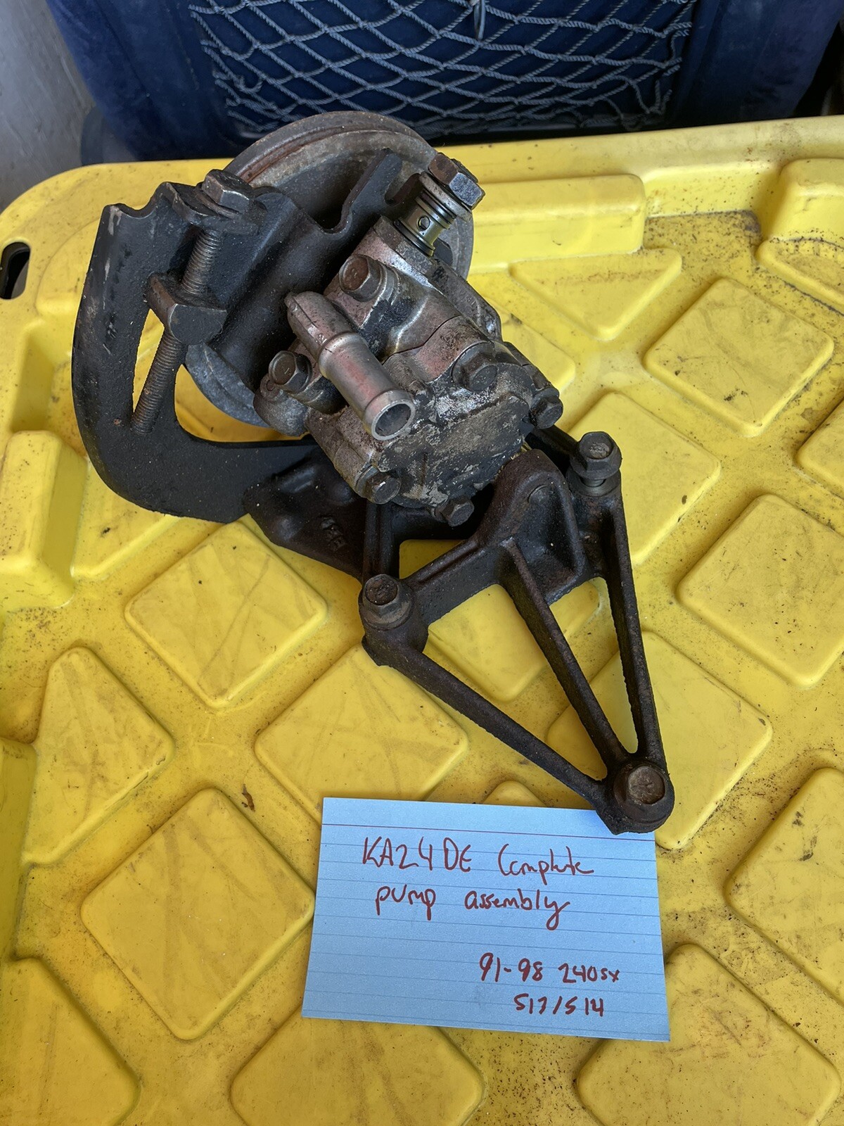 9198 Nissan 240sx Power Steering Pump Assembly Mount Bracket Tensioner KA24DE eBay