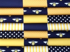 Fabric patchwork squares 30 x 5" 12.5cms cotton quilting craft baby navy SALE 5X