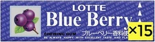 Lotte, Chewing Gum, "Blueberry" 9 gum sticks x 15, Japan Candy　from JP