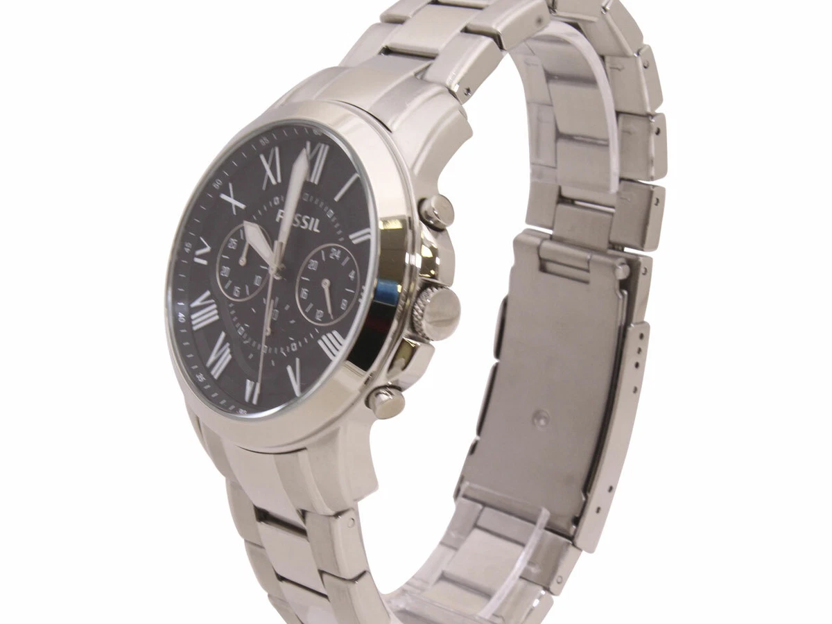 Fossil Men's Grant FS4736IE FS/4736/IE Silver Stainless Steel Analog Watch