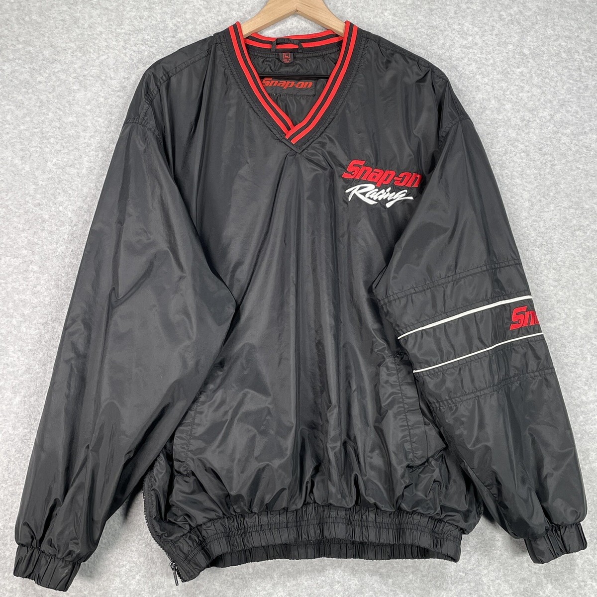 Snap On Racing Windbreaker Jacket L Black Lightweight Outdoor V