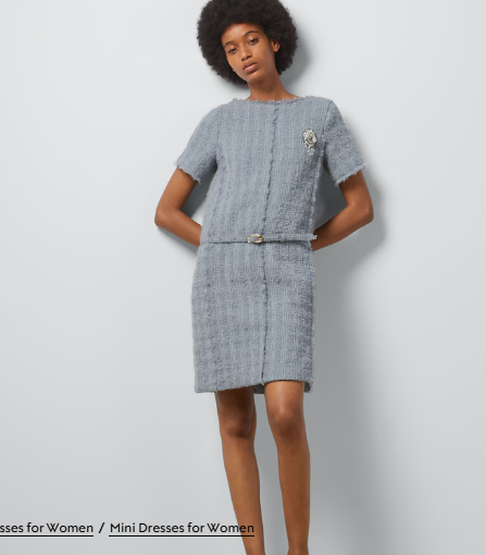 Gucci Wool Tweed belted dress with brooch - BNWT | eBay