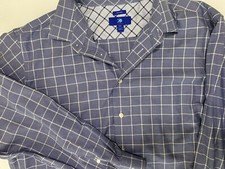 Mens XXL dress shirt EGARA non iron blue Plaid shirt 100 cotton