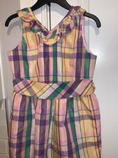 Chaps Girl's Dress Size 12 Plaid Fancy Spring Dress No Sleeves NWT