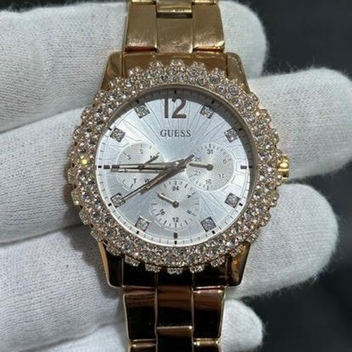 GUESS U0335L3 Rose Gold Stainless Steel Crystal Chronograph Ladies Wrist Watch