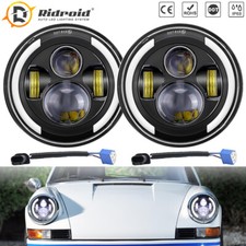 Round 7inch LED Headlights Halo Sealed Beam For Porsche 911 912 914 924 928 944