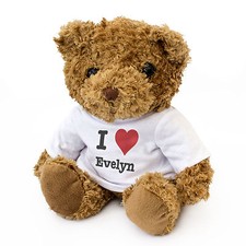 Neu - I Love Evelyn - Teddyb&auml;r S&uuml;&szlig; Kuschelig - Geschenk Geburtstag Valentienstag