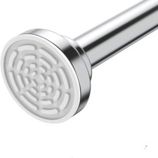 Stainless Steel Telescopic Shower Curtain Rail Rod Adjustable 25.6in-86.6in