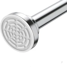 Stainless Steel Telescopic Shower Curtain Rail Rod Adjustable 25.6in-86.6in