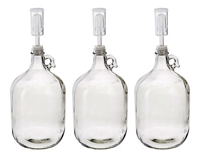 Home Brew Ohio One Gallon Glass Complete Fermenter Set of 3