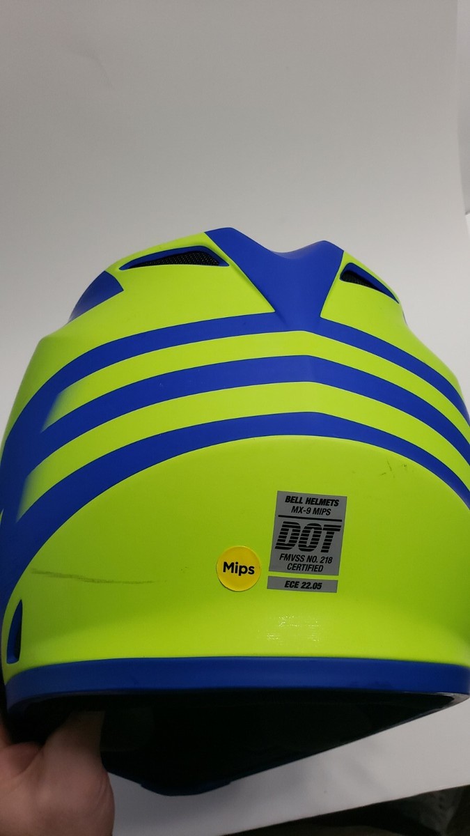 Bell MX-9 MIPS Helmet Blue & Green Dirt Bike Off Road Motocross