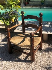 Fauteuil bas en chêne massif Charles Dudouyt 1940 (2)