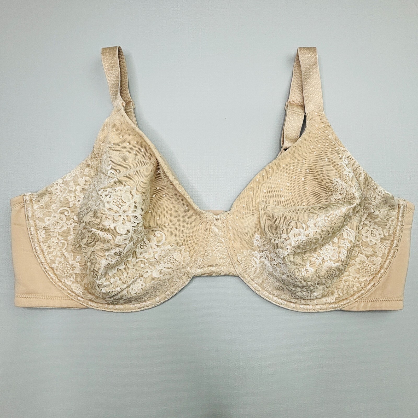 Vanity Fair Beauty Back Bra 44DD Underwire Satin Soft Cup Adjustable