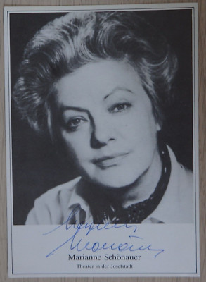Autogramm österr. Film- und Theaterschauspielerin Marianne Schönauer (103867)