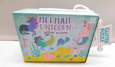 Mermaid Unicorn Glitter Puzzle 48 Puzzle Pieces