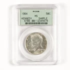1964 Kennedy Half Dollar 50c PCGS Sample Slab 31339