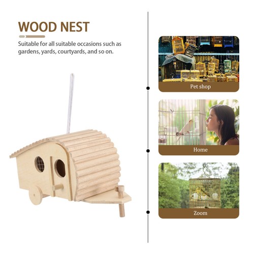 Outdoor Garden Wooden Hanging Bird Feeder and Nesting House for Birds - Picture 8 of 12