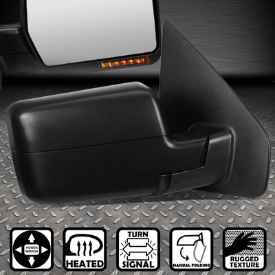 For 04-14 Ford F150 Pair Chrome Power Heated LED Signal Tow Mirrors